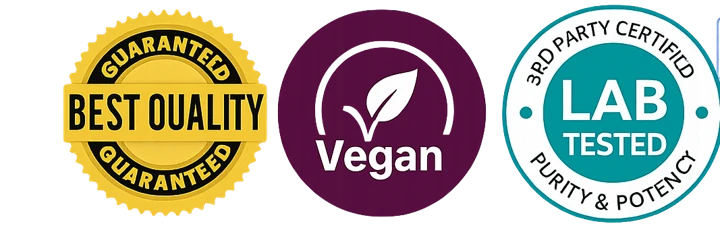 Best quality guaranteed · Vegan · 3rd party lab tested for purity and potency